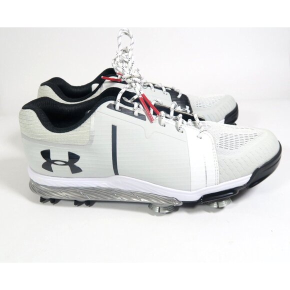 Under Armour Tempo Sport Golf Shoes White/Silver/Black Spieth Size 7 1288576-101 - Picture 3 of 9
